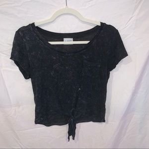 LA Hearts Distressed Tie Crop Top